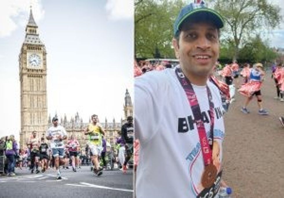 Bhavin Shah during the London Marathon Charity run