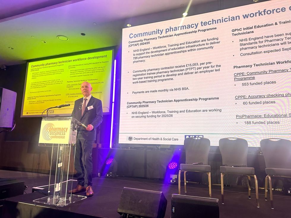 David Webb, NHS England Chief Pharmaceutical Officer, speaking at 2025 Pharmacy Conference