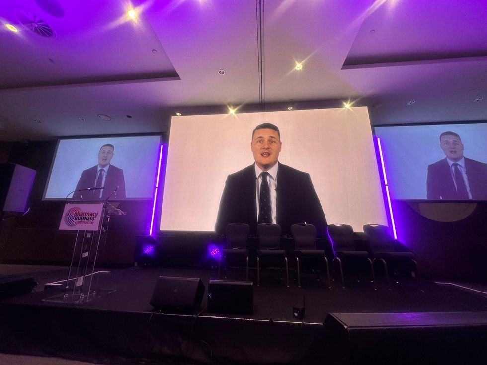 Health Secretary Wes Streeting delivering video address at 2025 Pharmacy Business Conference"
