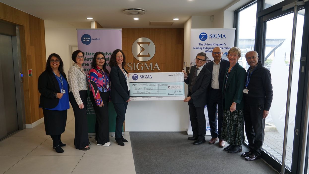 Sigma Pharmaceuticals donates £20K to local charity Citizen Advice Watford