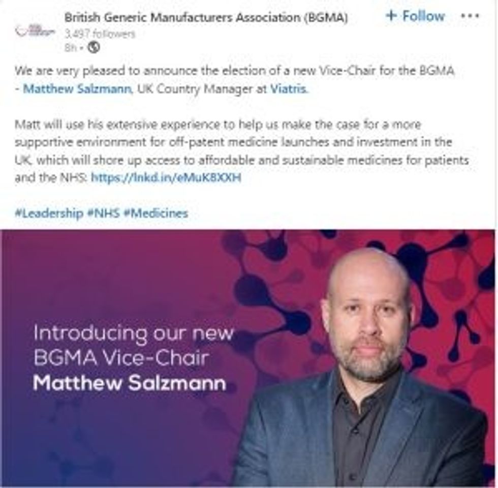 Matthew Salzmann elected as new BGMA Vice Chair