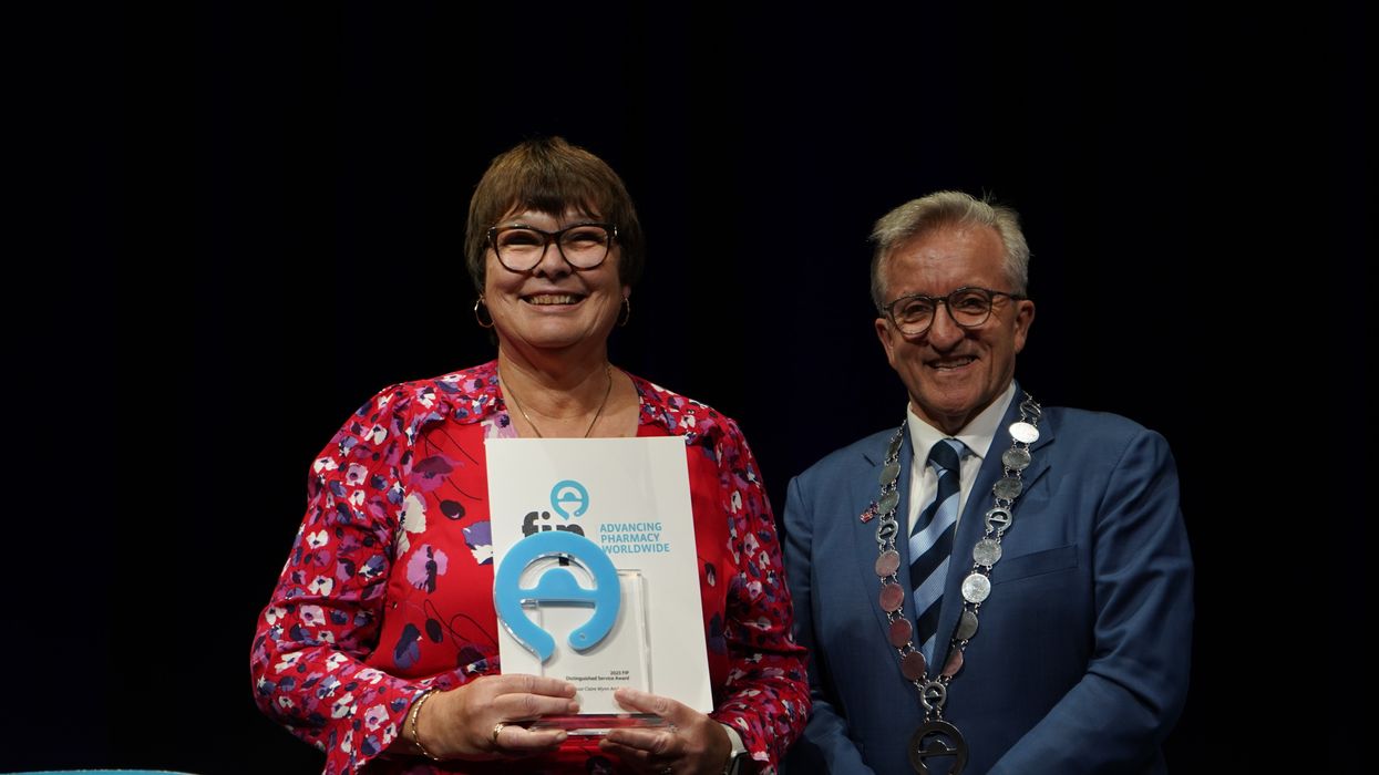 Professor Claire Anderson after her win at the 83rd FIP Congress