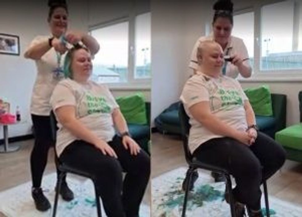 Teesside pharmacy worker raises nearly £1,000 for cancer support by shaving off her blue locks